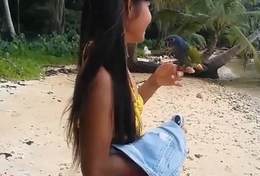 HD Ameteur Tiny Thai Teen Heather Deep fixture forwards beach gives deepthroat Throatpie Pay off